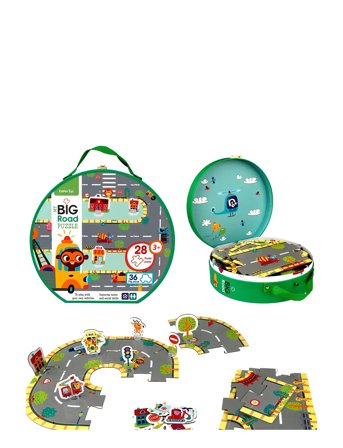 Barbo Toys | My Big Road Puzzles In A Suitcase - Make Your Own Roads | ONE SIZE