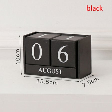 Heminredning Vintage träkalenderjubileumspresent black