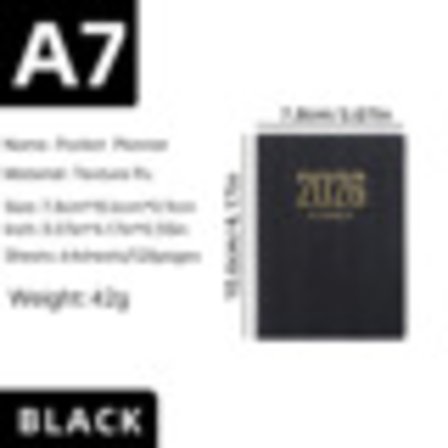 365-dagars 2025 Portabel A7 Fickplanerare PU-Omslag Daglig Veckoplaneringsbok Kalender Journal Skolmaterial Kontorsmaterial Agenda NY