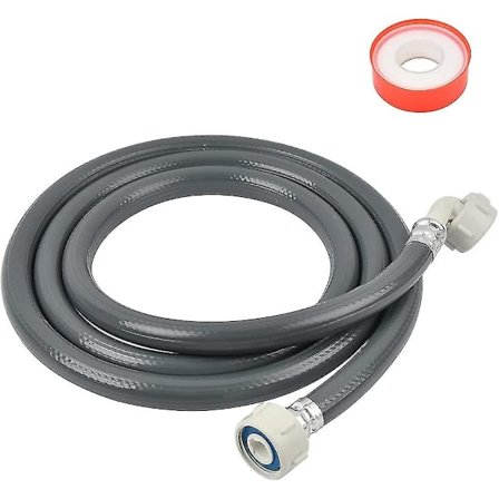 Böjd inloppsslang för tvättmaskin och tvättmaskin - Rak vatteninloppsslang - Diskmaskin inloppsslang - Inloppsslang (2m) LÅNG