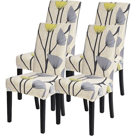 Ruokailutilan Tuolin Päällinen, Venyvät Päälliskangas, 4 Kpl Sarja, Irrotettava Pesu, Ruokailutuolin Suoja, Koristeellinen Päällinen, Istuintyynyn 
