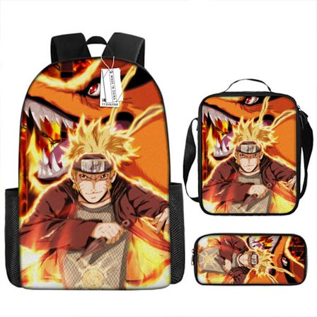 Naruto Skoletaske 3D Digital Tegneserie Print Skoletaske 3-6 Klasse Rygsæk -8