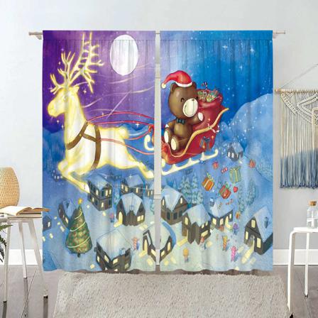 2st Print Jultrycksbehandlingar Fönstergardin