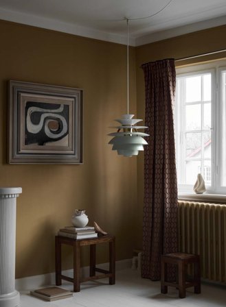 PH Snowball taklampe - dusty green/messing