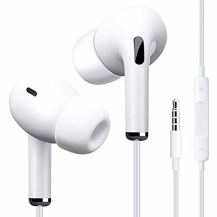 Trådbundna öronsnäckor, öronsnäckor med mikrofon och volymkontroll, ergonomiska brusreducerande hörlurar, hörlurar med 3,5 mm-uttag, S/M/L-öronproppar