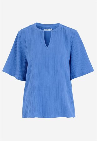 Cellbes of Sweden - Bluse i rynket bomull i blå for damer i størrelse 62/64