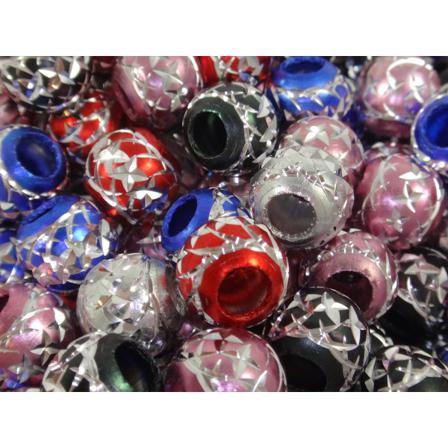 80st Aluminium Pärlor - Blandade Färger 10 Mm