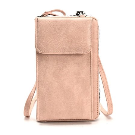 Clutch Plånbok Crossbody Läderväska ROSA
