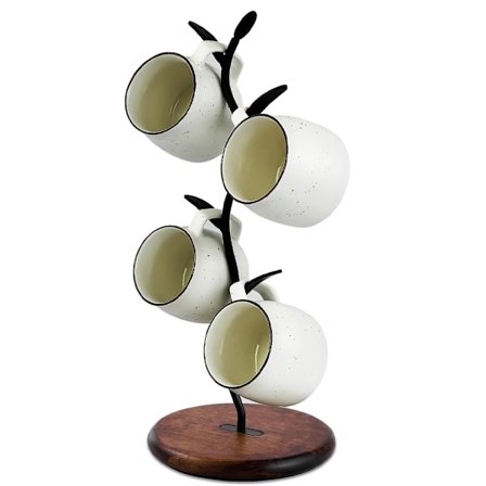 Kopptre, krusholder for benkeplate, oppbevaringsstativ for kopper, krusstativ for kaffebarinnredning og kjøkkenorganisering