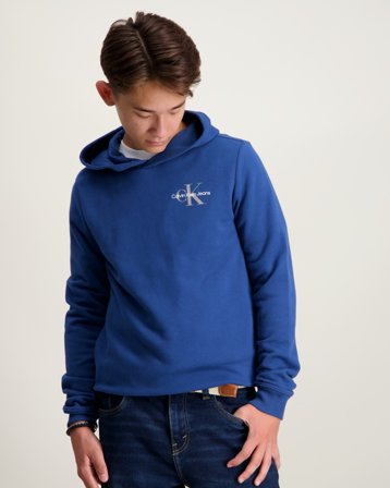 Calvin Klein SMALL MONOGRAM HOODIE Blå Huvtröjor/Hoodies Unisex - Kids Brand Store