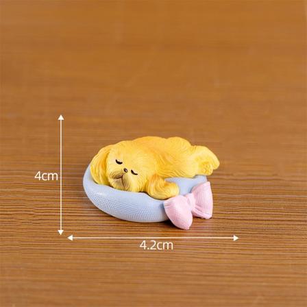 Minifigurer Sovende Katt Gris Hund Resin Håndverk Miniatyr Lan 1