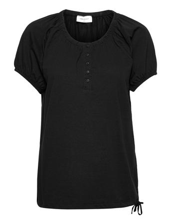 Fqbetina-Ss-Solid Blouses Short-sleeved Sort FREE/QUENT
