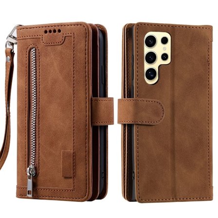 Til Samsung Galaxy S25 Ultra 5G Deksel med Glidelås og 9 Kortspor