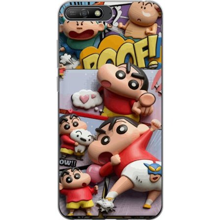 Kompatibel Mobilcover til Huawei Huawei Y6 (2018) Crayon Shin-chan kollage med sjove poser farverig stil humoristiskt anime-inspireret motiv