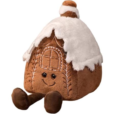 Julepute med fyll, pepperkakehus, 12,5 tommer, snøhus, julepynt til hjemmet, snøhus