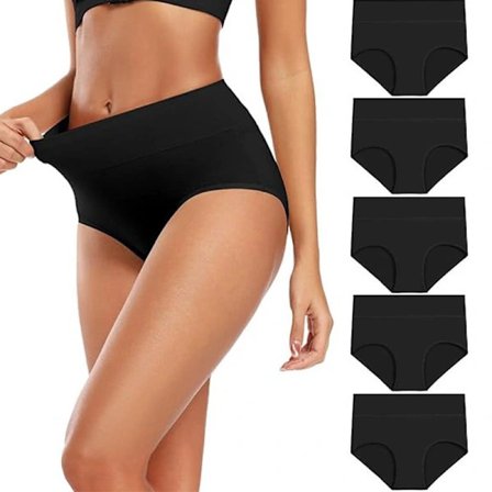 Högmidjade trosor (5-pack) Svart L[co]