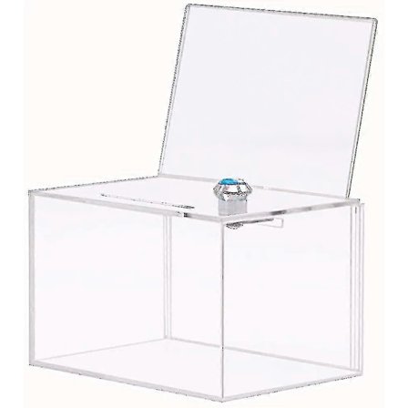 Donasjonsboks i akryl med lås - Stor visningsflate