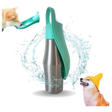 Uudelleenkäytettävä 750 ml ruostumattomasta teräksestä valmistettu matkagourmetvesipullo koirille - myrkytön - pitää veden raikkaana 10 tuntia - 