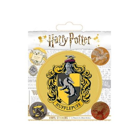Harry Potter Vinyl Hufflepuff Stickers (5-pack) One Size Gul