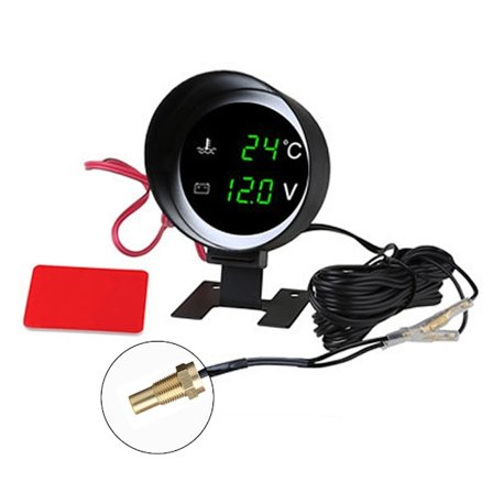 Universal Lastbil LED Voltmeter Vandtemperaturmåler Sensor