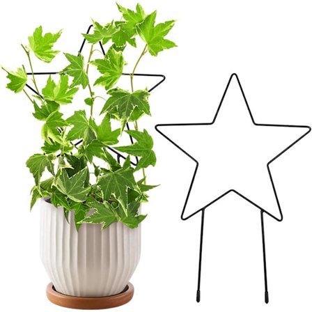 Metall espalier for potteplanter, liten espalier for potteplanter, liten espalier for klatreplanter (Art Deco - Stjerneformer 37 x 25 cm)