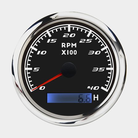 Contador de rotações e horas para motor diesel iGauge, imfri, Ø85 mm, 12 V / 24 V, gerador, prata/preto, 0 - 4000 rpm