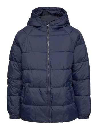 Hood Quilted Coat Navy Mango