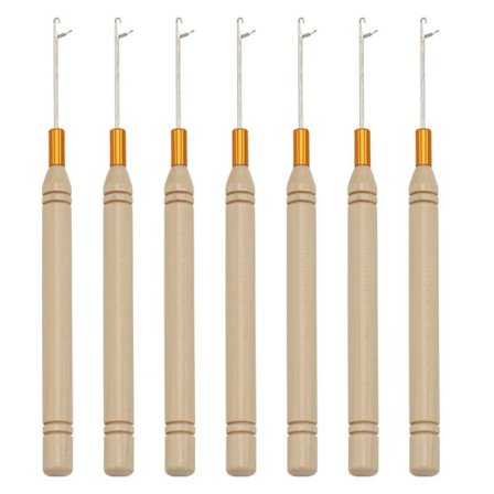 12 stk. Træknål Hæklet hårforlængelse Loop fjer