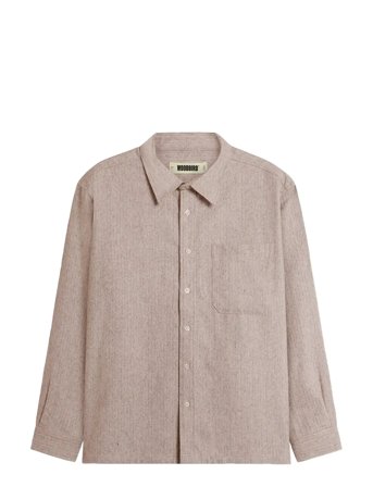 Woodbird Wbbuzo Wool Shirt - Beige - L
