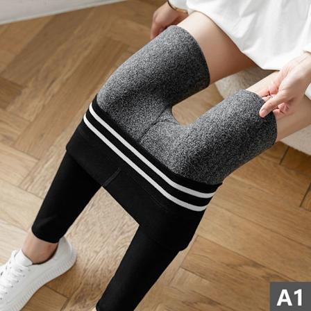 Kvinnor sammet Legging Fleece Varma Underkläder Byxor Cashmere Black