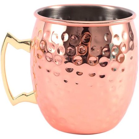 Cocktail Set Rostfritt Stål Kaffe Mugg Hamrad Mässing Öl Mugg Mule Mugg - 530ML