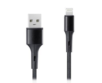ON LCE 100 - USB-A to Lightning 1M - USB-A till Lightning-kabel med flätad textilsladd