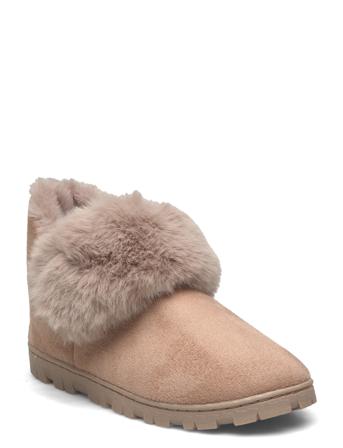 Mila Fake Suede Fur Boot Beige Hunkemöller