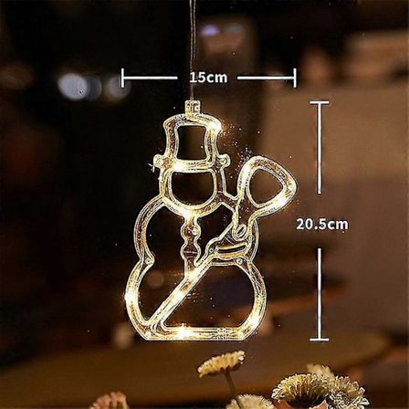 Jule LED Lys Snefnug Julemand Hængende Sugekop Lampe Vinduespynt Dekoration Til Hjemmet Jul Navidad 2023 Nytårsindretning-lingling}