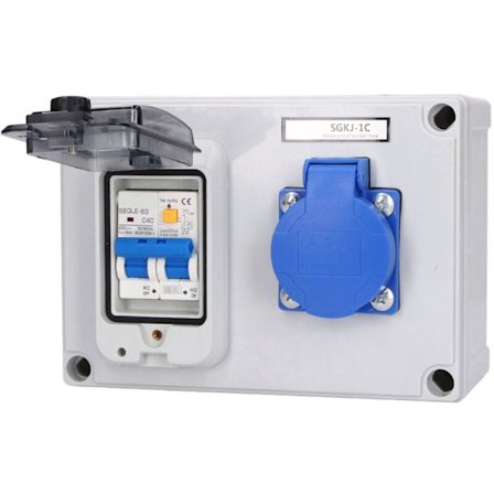 Tysk standard stikkontakt 200-250V med 230V 40A 1P + N RCD