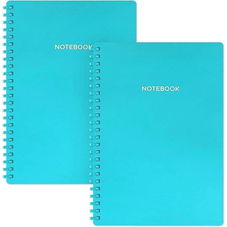A5 Anteckningsbok/block (2-pack) Linjerad A5 Anteckningsbok med Premium Papper Mjuk Spiral 21 x 15 cm College Journal【PL】