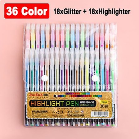 Highlighter Gel Pen Färgad Neutral Pen 36 FÄRGER 36 FÄRGER