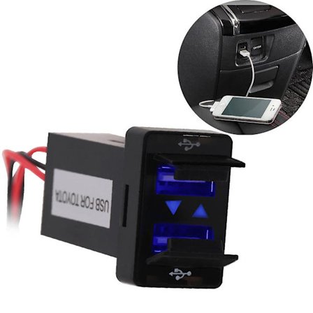 Dobbel USB Bil Lader Strømadapter Sokkel For Toyota USB 2.1A 2 Ports Ladesokkel Bil Styling Dashbord For Iphone 12v 24v