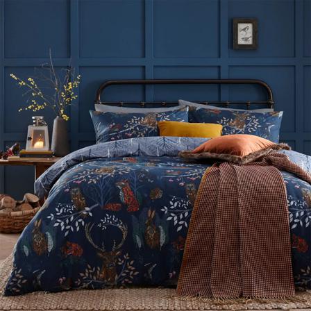 Furn Forest Fauna Cover Set Single Navy
