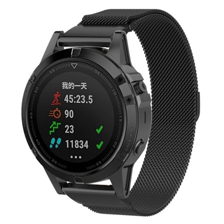 Garmin Fenix 6S Milanese Klockarmband i Metall - Svart