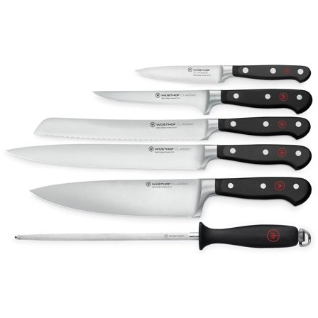 Wüsthof Classic Knivsett 6 deler' - 'Stål og svart