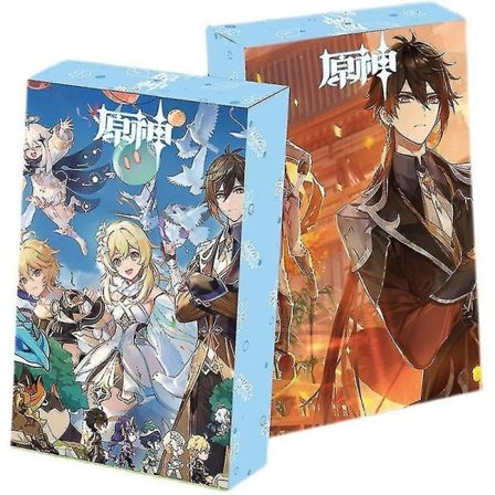 Genshin Impact Poker Kortsett Brettspill Barn Barn Lekevarer Barn Leke Kortsett Diluc Lumine Aether Paimon Klee - Perfekt