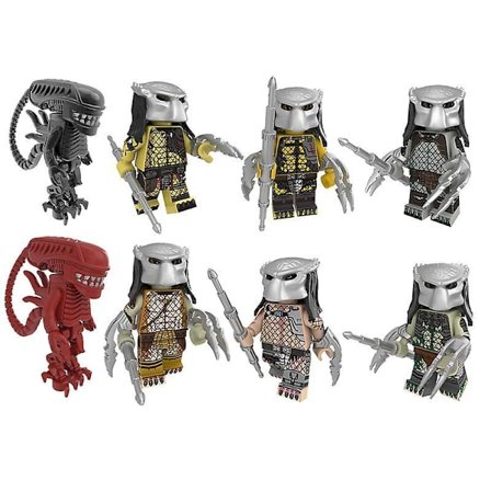 8pc Predator Alien Assembled Building Block Minifigures Educational Children's Toy