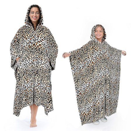 Fleece Wearable Blanket Poncho til Voksne Kvinder og Mænd, Stor Blød Varmt Hyggelig Fluffy Tæppe Uden Ærmer, Wrap ThrowBY