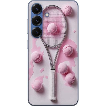 Kompatibel Mobilcover til Samsung Samsung Galaxy S25+ Rosa glaskugler og tennisketsjer i et kreativt stillbillede med legende popfølelse og moderne d