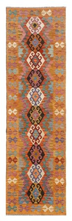 Pequeño Kilim Afghan Old Style Alfombra 84X295 Lana