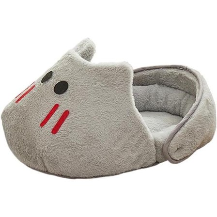 Kissansänky tossumuotoilulla, sopii kaikkiin vuodenaikoihin, kissa- ja koirasänky, lemmikin talviunipesä, kotisohva, muunneltava sohvatyyny, 