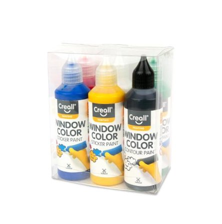CREALL Fönsterfärg 6x80ml - Lyreco - Skola och förskola - Målarfärg och tillbehör - Fönsterfärg