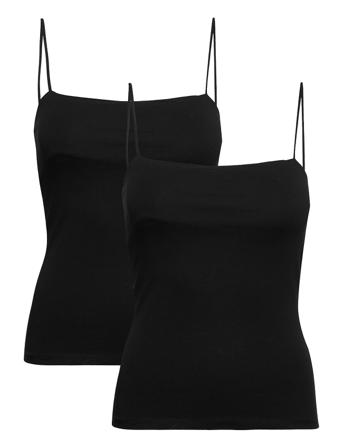 2-Pack Scarlet Long Singlet Top Ærmeløs Top Sort Gina Tricot