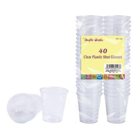 40-pack - Shotglas I Plast - 4 Cl Transparent